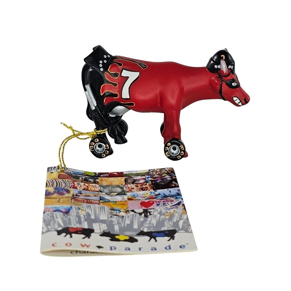 Cow Parade Mini Moo Nacow Stockyard Racecow Figurine With Tag 26225